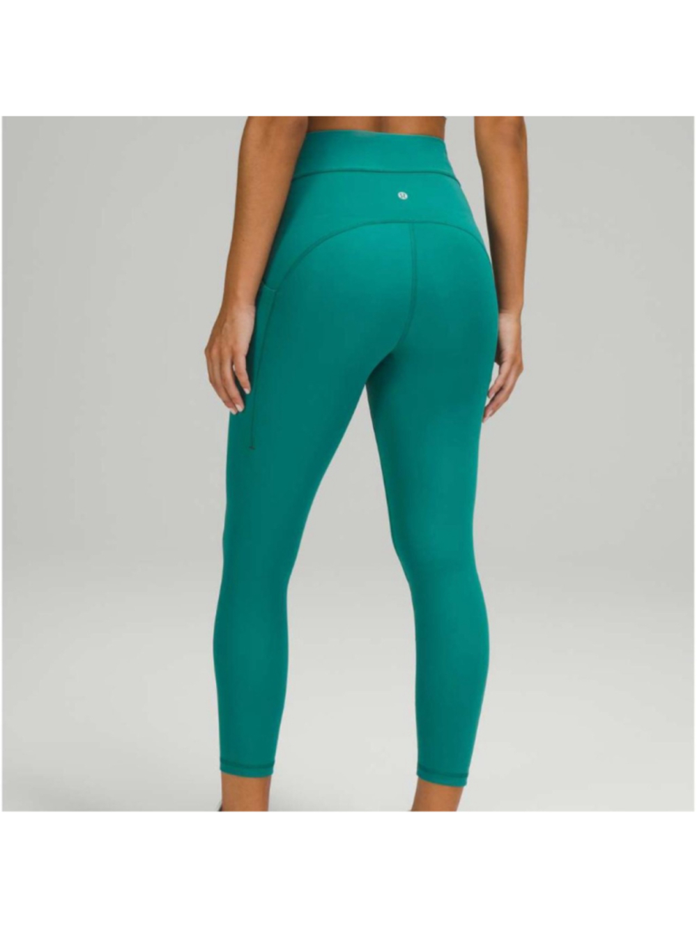 Lululemon Power Thru High Rise Crop 23", Teal Lagoon, Size 10